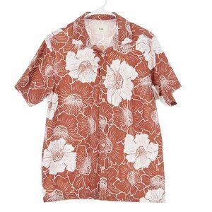 Folk Maui Button Front Short Sleeve Top Linen Blend Men's Small